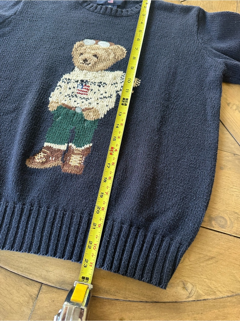 Vintage 90s Ralph Lauren Polo Sport Iconic Bear Ski Cotton Knit Sweater Womens M - Picture 8 of 13